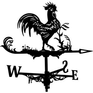 Fenteer Metal Rooster Shape Weathervane Roof Mount Weather Vane Outdoor Scene Chicken Garden Weather Vane for for Shed Garden Yard Patio Decor
