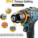 21V Cordless Power Drill/Driver Set, Electric Power Drill Set with 2 Battery & Charger, 3/8 Keyless Chuck, 2 Variable Speed, 28-Piece Kit Power Drill Drivers for Home Use