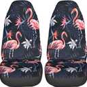 Pink Flamingo Car Seat Covers Universal 2 Pcs Auto Front Seat Cover Fit Most Cars,SUV,Sedan,Trucks