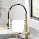 Kitchen Faucets with Pull Down Sprayer 304 Stainless Steel Industrial Single Handle One Hole Faucet for Farmhouse Camper Laundry Utility Rv Wet Bar Sinks Gold 9009K