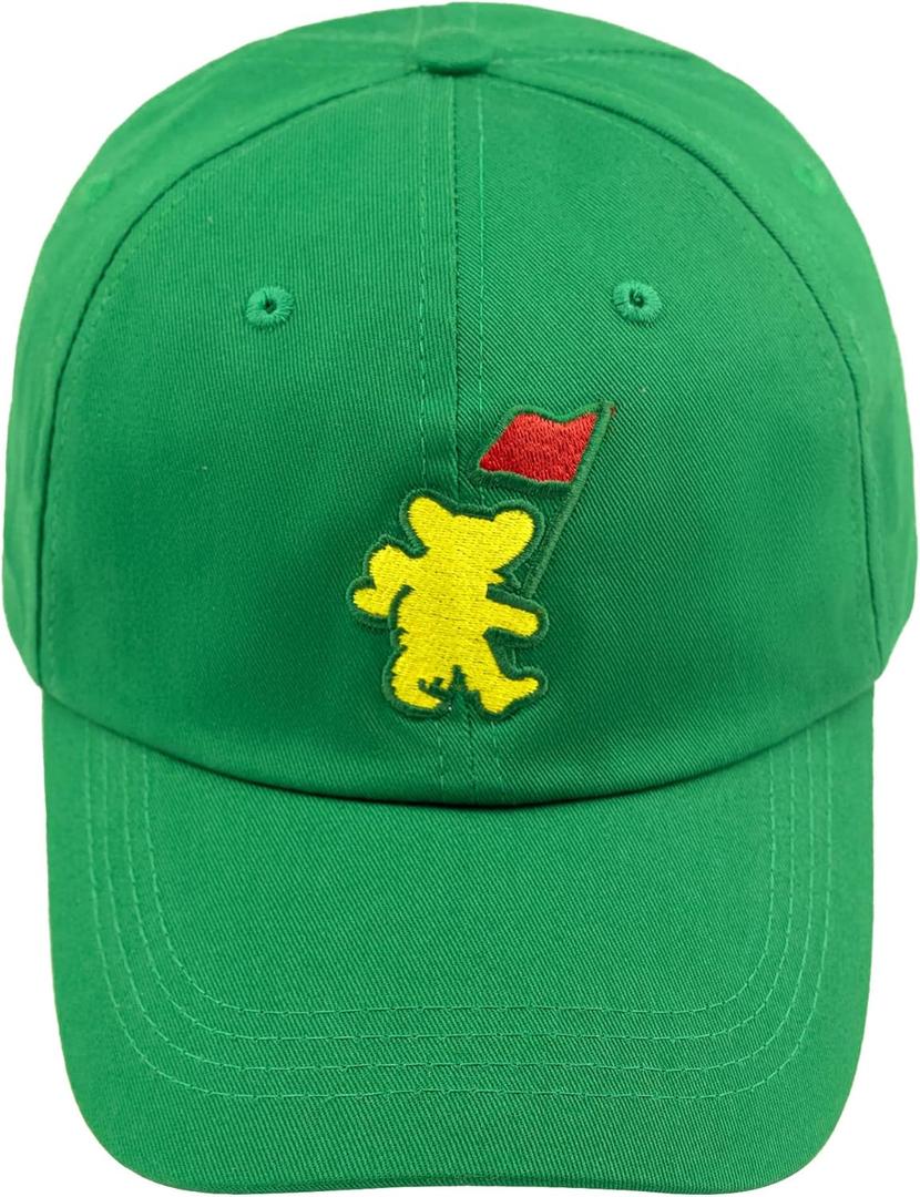 Bear Masters Golf Hat, Green Flag Dancing Bear Baseball Hats