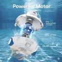 Cordless Robotic Pool Cleaner - Pool Vacuum for Above Ground Pools Powerful Suction Rechargeable Battery, Lasts 140 Mins, Built-in Water Sensor Technology for Pool Surface Up to 630 Sq.Ft