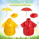 2 Set Porch Goose Outfit Raincoat and Umbrella Spring Lawn Porch Goose Cloths Costume Raincoat Outfit for Spring Outdoor Patio Yard Lawn Decoration(17 Inches,Red and Yellow)