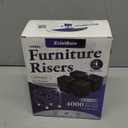 Bed Risers Furniture Risers Heavy-Duty Rectangular Adjustable Block Lift to 3 inches and 4.3 inches Desk, Sofa, Chair Legs, Refrigerator, Washing Machine Support up to 4000 pounds (Square-black-4 Pack)