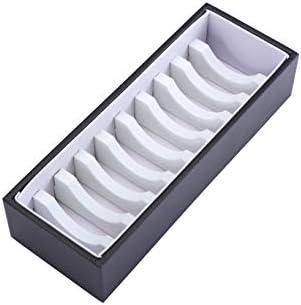 I-MART Black and White Bracelet Organizer Box with 10 Grooves, PU Leather Bracelet Holder and Bangle Organizer Tray, Jewelry Bangle Storage Box for Bracelets, Bangles and Cuffs, Display Holder