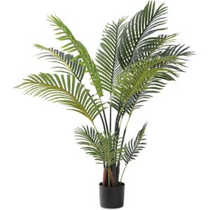 KELOTEVEN Artificial Fir Tree Outdoor Arreca Palm Tree Artificial Plants for Home Decor 4ft Tropical Decor Arreca Palm Tree with 12 Leaves for Home Office Living Room Decoration AP150