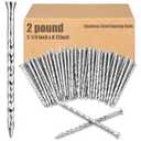 Tandefio 2 Pounds Hardened Flooring Nails 304 Stainless Steel 2-1/4 Inches Spiral Shank Fence Deck Silver Twisted Nails for House Floor Repairing Wall Woodworking Baseboard