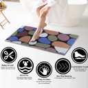 Shower Mat Non Slip, 15.736 Inch, Shower Mats for Showers Anti Slip, Non Slip Bath Mat for Shower and Bathroom, Wet Area, Quick Drying, No Suction Cups, Colored Pebbles