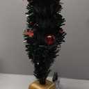 24inch Green Fiber Optic Christmas Tree,Prelit Artificial Tabletop Christmas Tree,Star,Butterfly and Ball Ornaments for Best Holiday Home Decorations,2 Foot