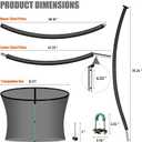 8PCS Trampoline Curved Pole and 12FT Trampoline Net, Universal Trampoline Replacement Enclosure Net with Thicker Pole, Plastic T Connector & Fiberglass Rods Fits 12" Round Frame with 8 Curved Pole
