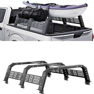 VEVOR Overland Truck Bed Rack, 54.3-68.3 in Width, Adjustable Overland Bed Cargo Rack with Sidebar and 900 lbs Static Load Capacity, Heavy Duty Steel, Compatible with Full Size and Mid-Size Trucks