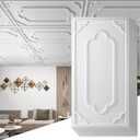 Art3d 12-Pack Drop Ceiling Tiles 2x4 Ft, Decorative PVC Ceiling Covering Panels 24x48 Inch for Basement Bathroom Kitchen, Cover 96 Sq.Ft, White