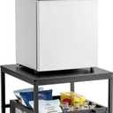 VEVOR Mini Fridge Stand with Storage, 198 lbs Mini Fridge Table with Movable Storage Cart & Swivel Wheels, Beverage Refrigerator Stand for Coffee Bar, Mini Fridge Organizer for Office Home Dorm, Black