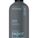 ATTITUDE Shower Gel Body Wash for Men, 98% Natural Origin Ingredients, Paraben & Phthalate Free, EWG Verified, Cleanses Without Drying, Eucalyptus & Sage,14 Fl Oz