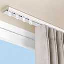Silent Curtain Track Ceiling Mount, Aluminum Ultra-Thin Ceiling Curtains Tracks System, Low Profile Drape Rail for Inward Opening Window Self Adhesive Slide Curtains Rail Set (3.9ft (1.2m))