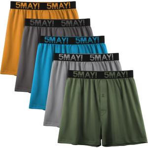 5Mayi Mens Boxers for Men Cotton Men's Underwear Boxer Shorts for Men Pack (Large)
