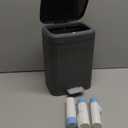 rejomiik Small Bathroom Trash Can with Lid 2.1 Gallon Soft Close Step Slim Garbage Can Waste Bin for Office, Bedroom, Kitchen, Dark Gray