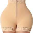 FeelinGirl Body Shaper for Women Butt Lifting Shapewear Tummy Control Panties with Hook Zipper Closure, S