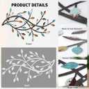 Meltset Metal Tree Leaf Wall Decor, Vine Olive Leaf Branch Wall Art, Wrought Iron Scroll Artwork, Decorative Wall Sculptures Above The Bed, Living Room, Hallway, Indoor and OutdoorS/Farmhouse
