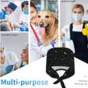 Working Cap with Sweatband Adjustable Cleaning Work Hat Scrub Cap for Women Men Tie Back Hat Nurse Surgical Caps (Starlit sky-1, One Size) (Black)
