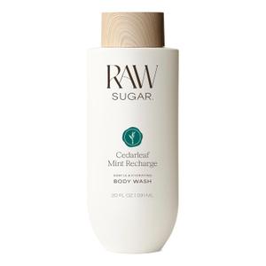 RAW SUGAR Cedarleaf Mint Recharge Gentle & Hydrating Body Wash, 20 Fl Oz (Pack of 1), Moisturizing & Invigorating Bath & Shower Gel, Vegan, Formulated without SLS/SLES & Parabens