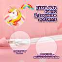 ALIMORDEN 2-in-1 Flip Out Comfy Toddler Couch, Lovely Kids Chair Convertible Sofa to Lounger for Story/Nap Time, Pink Unicorn