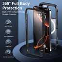 Red2Fire Designed for iPhone 16 Pro Max Case,[Built-in 9H Tempered Glass Screen Protector][Compatible with Magsafe][Full Body Shockproof][Heavy Duty Protection] Phone Case for iPhone 16 Pro Max 6.9" (Black/Clear)