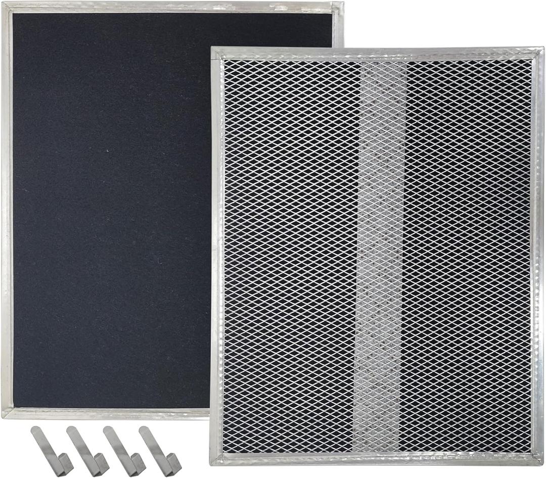 S99010308 Range Hood Charcoal Carbon Filters Replacement For Broan BPSF30 QS WS 99010308 And GE WB02X10707 Non-Ducted Range Hood,13.38 X 10.74 X 0.04 in Pack of 2