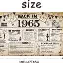 DARUNAXY 61st Birthday Party Decorations, Vintage Back in 1965 Banner 61 Year Old Birthday Party Poster Supplies Vintage 1965 Backdrop Photography Background for Men & Women 61st Class Reunion Decor
