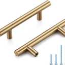 HOME EDIT Champagne Bronze Cabinet Handles 3 Inch Hole Center Stainless Steel Drawer Pulls for Cabinets, Dresser, Bathroom 5 Pack