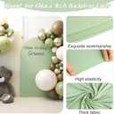 Spandex Fitted Wedding Arch Cover 6.6FT Sage Green Arch Backdrop Cover, Round Top Chiara Backdrop Stand Covers for Wedding Birthday Party Baby Shower Banquet Arch Decoration (Sage Green, 6.6FT)