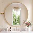 Bathroom Round Mirrors for Over Sink, 30 Inch Wall Circle Mirror with Matte Metal Frame, Modern Wall Mount Vanity Mirror for Home Decor, Living Room, Bedroom, Gold