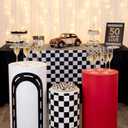 Tranqun 3 Pack Racing Car Theme Spandex Cylinder Stand Covers High Elasticity for Racing Car Theme Birthday Party Decorations Boys Baby Shower Festa Parties Cake Desserts Tablecloth