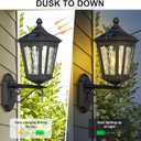 Solar Outdoor Wall Lights, Exterior Wall Mounted Lighting with Remote LED Solar Sconces Dusk to Dawn Porch Latern Waterproof Outside Lights for House Patio Doorway Porch Walkway, Black, Small
