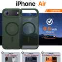 Magnetic for iPhone Air Case 2025,[Anti-Slip][Compatible with MagSafe][Military Grade Drop Protection] Shockproof Protective Translucent Matte Phone Case for iPhone 17 Air Case,Forest Green