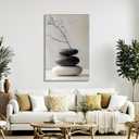 Zen Canvas Wall Art Spa Stones Picture Wall Decor Framed Meditation & Calm Painting Minimalist Prints Spiritual Room Living Room Bathroom Ready to Hang(Art-15,16.00"x24.00")