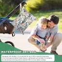 Wet Bag,Waterproof Reusable Wet Dry Bag,Wet Bag for Swimsuit,Travel, Beach,Daycare,Pool,Diapers,Dirty Yoga Gym Clothes,Toiletries,Makeup Bag,Hook to Stroller (GRASS, 11.8*15.7)