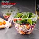 Stock Your Home Plastic Bowls with Lids (50 Count) 48 Oz. Disposable To-Go Containers Large Airtight Bowls for Dinner or On-the-Go Meals