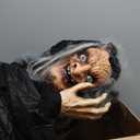 Haunted Hill Farm Life-Size Scary Poseable Talking Witch, Halloween Animatronic with Touch Activated Lights and Sound, Battery Operated Indoor or Covered Outdoor Halloween Decorations, Halloween Prop