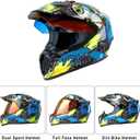 Dirt Bike Helmets ATV MX Motocross Four Wheeler Helmets for Adults Dual Sport Off Road Motorcycle Helmets for Men Women Full Face Helmet Dot Approved Color Red Shield, M