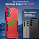 4 x Oterkin Samsung Galaxy S23 FE 5G Case [3 in 1] With [2Pcs Tempered Glass Screen Protector] [10FT Military Grade Defense] [Heavy Duty Protection] (Red)
