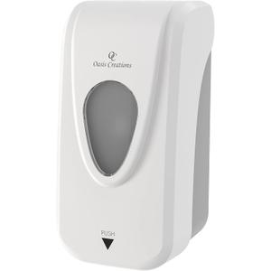Oasis Creations Manual Soap and Hand Sanitizer Dispenser, Soap/Lotion/Gel, Wall Mount, 1000ml/33oz. Commercial or Residential - White