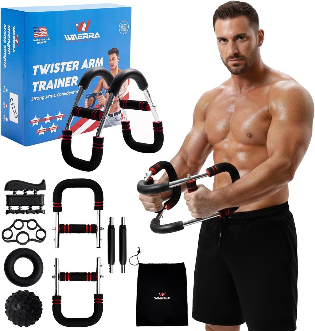Twister Arm Trainer - Chest Workout Equipment for Home Gym, Forearm Trainer & Muscle Exerciser for Men and Women, Portable Home Workout Strength Training, Upper Body Exercise Bar