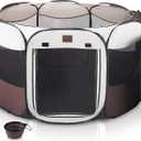 Parkland Pet Portable Foldable Playpen Exercise Kennel Dogs Cats Indoor/outdoor Removable Mesh Shade Cover, Carrying Case & Collapsible Travel Bowl (Large)