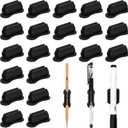 BOBOKA 20 Pack Upgraded Pencil Holder, Adhesive Pen Holder for Desk, Silicone Pencil Holder & Marker Holder for Clipboard Wall Classroom School Office Desk Accessories (Black)