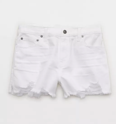 Denim Shorts, White, XL 