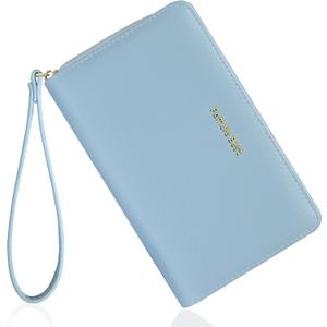 Pomelo Best Womens Wallet Leather RFID Blocking Credit Card Holder with Coin Pocket Zip Around Wristlet Medium Purse for Ladies 2025
