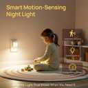 Plug-in Night Light with Motion Sensor, Dusk-to-Dawn Light Sensor, Stepless Dimming LED Night Lights for Bedroom, Hallway, Bathroom, Kids Room, Energy Efficient, 4-Pack