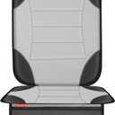 Sinvitron Car Seat Protector for Child Car Seat, Waterproof Car Seat Cover for Leather and Fabric Seats, 2 Mesh Pockets, Non-Slip Bottom, Thick Padding Cushion(1 Pack, Grey)