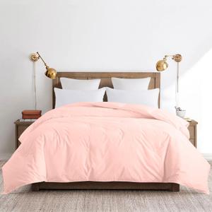 Feather and Loom Button Stitch Down Alternative All Seasons Comforter - Soft and Easy Care Microfiber Cover, Hypoallergenic High Loft Fiber Fill, Machine Washable ,  Blush Size: Full/Queen